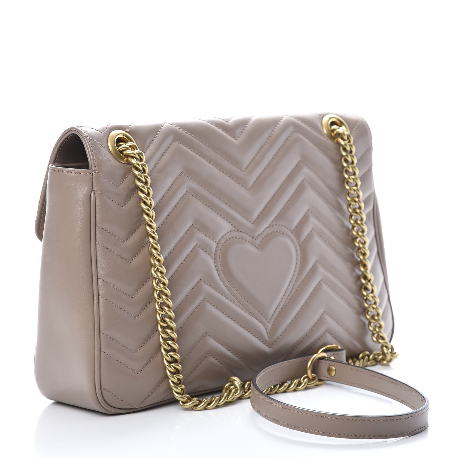 Gucci Calfskin Matelasse Medium GG Marmont Shoulder Bag Porcelain Rose 3 of 12
