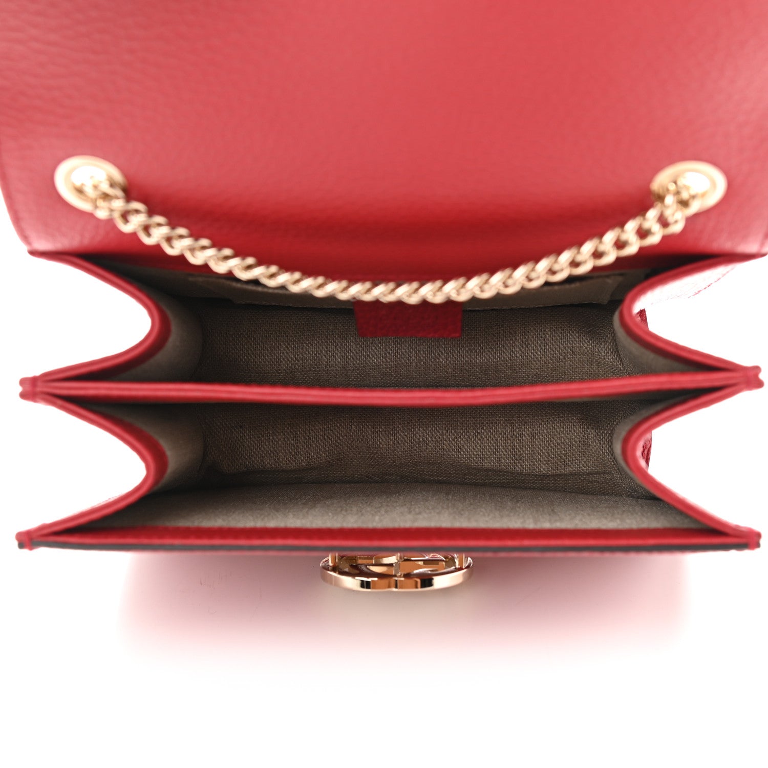 Gucci Dollar Calfskin Small Interlocking G Shoulder Bag Red 5 of 9