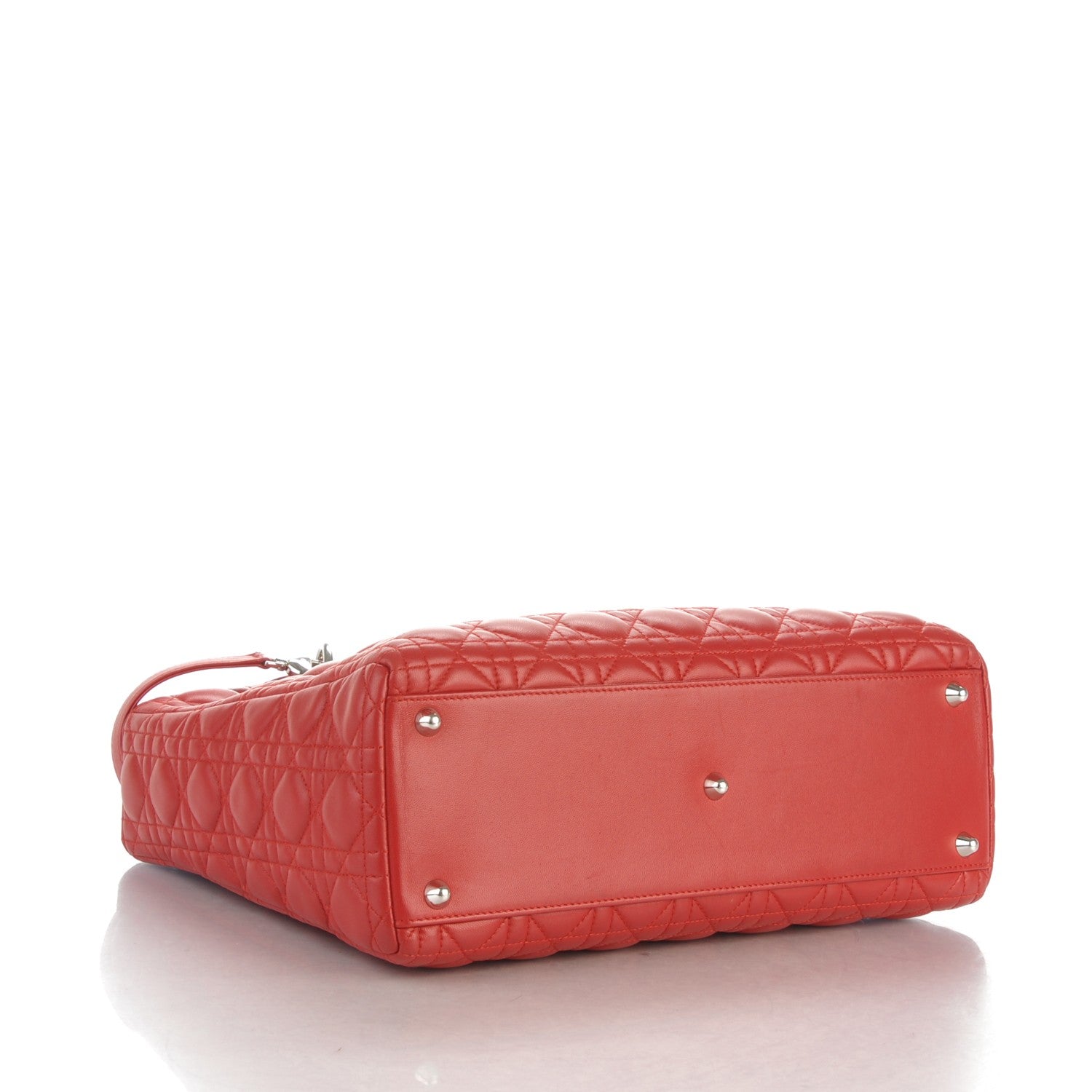 Christian Dior Lambskin Cannage Large Lady Dior Red 4 of 9