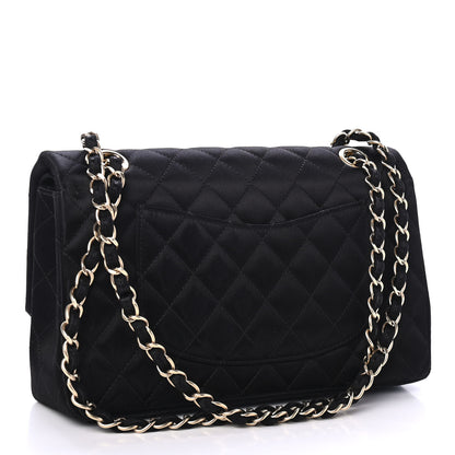Chanel Satin Quilted Medium Double Flap Black 3 of 5