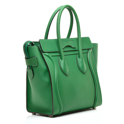 Celine Drummed Calfskin Micro Luggage Mint 3 of 8
