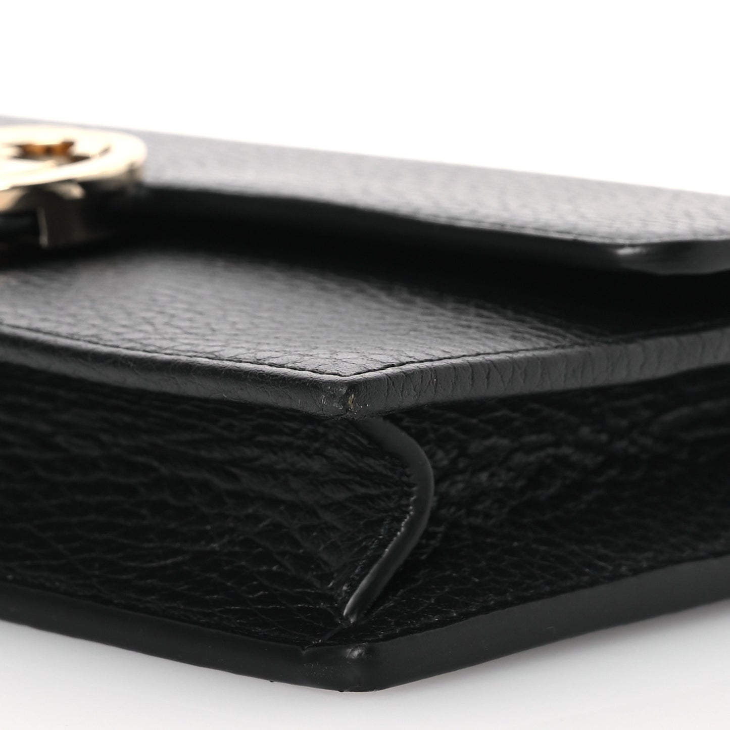 Dollar Calfskin Interlocking G Chain Wallet Black