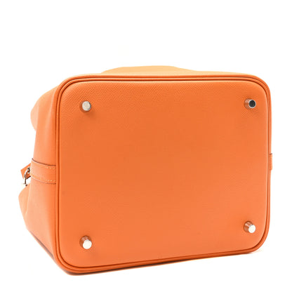 Hermes Epsom Tressage De Cuir Picotin Lock 22 MM Abricot Rose Azalee Gold 4 of 9