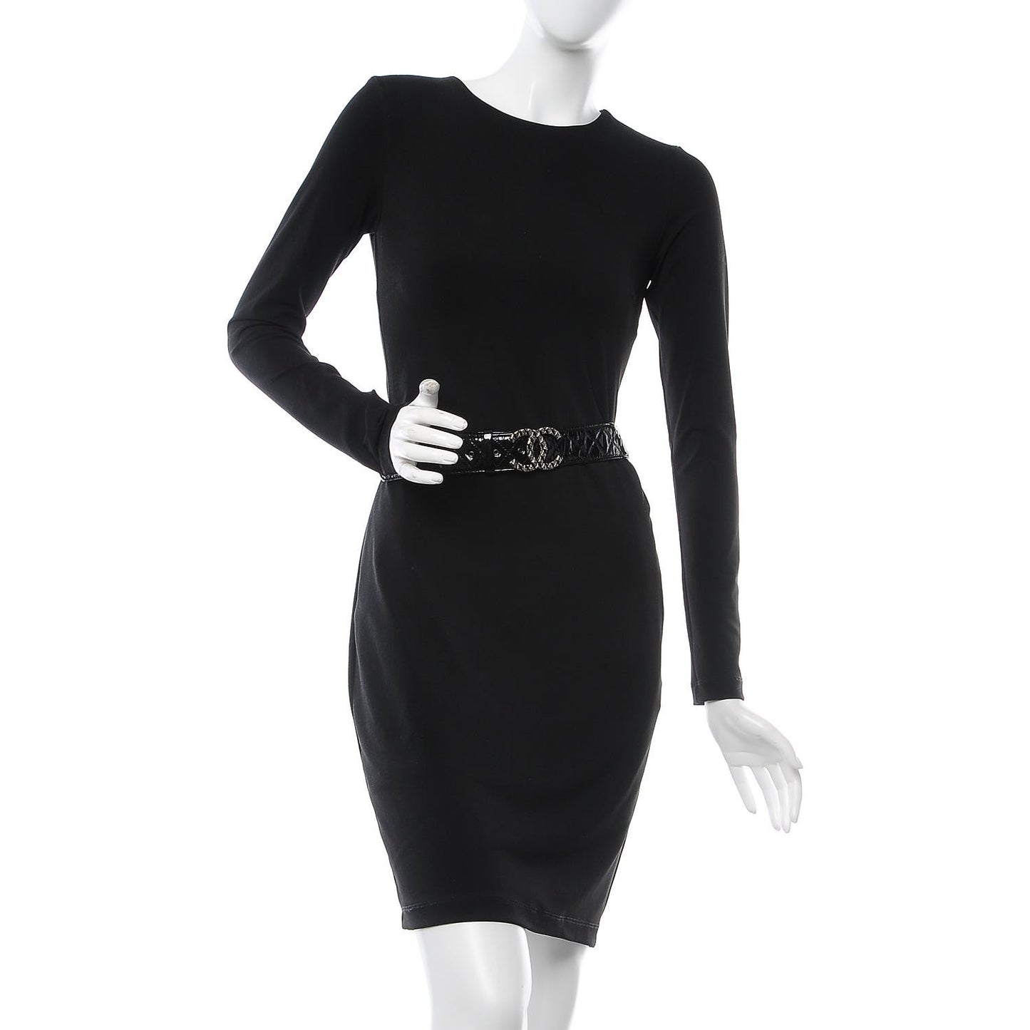 Patent Quilted CC Logo Wide Belt 85 34 Black