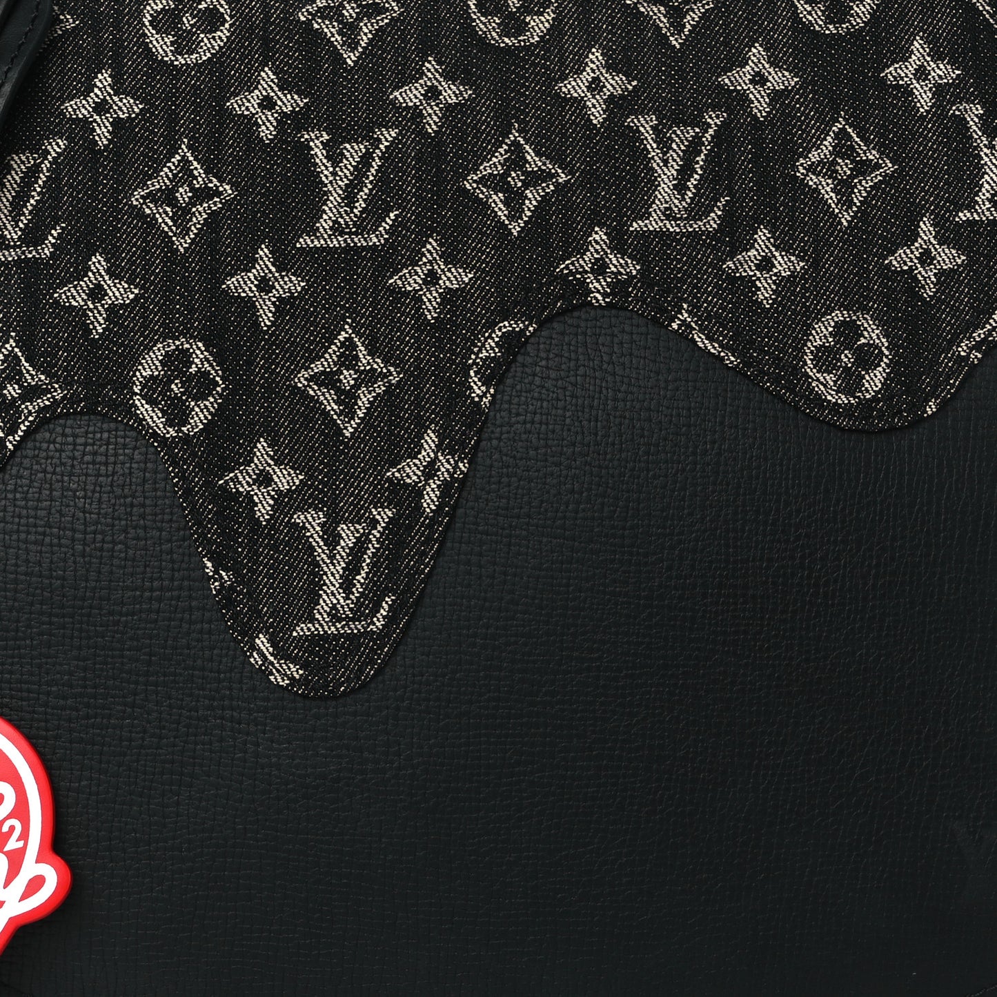 X NIGO Taurillon Monogram Denim Drip Besace Tokyo Black