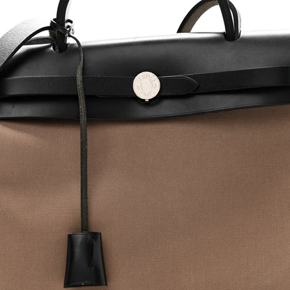 Hermes Vache Hunter Toile Officier Herbag Zip PM 31 Etoupe Black 9 of 11