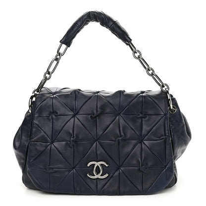 Chanel Lambskin Origami Soft Squares Accordion Flap Navy 1 of 8