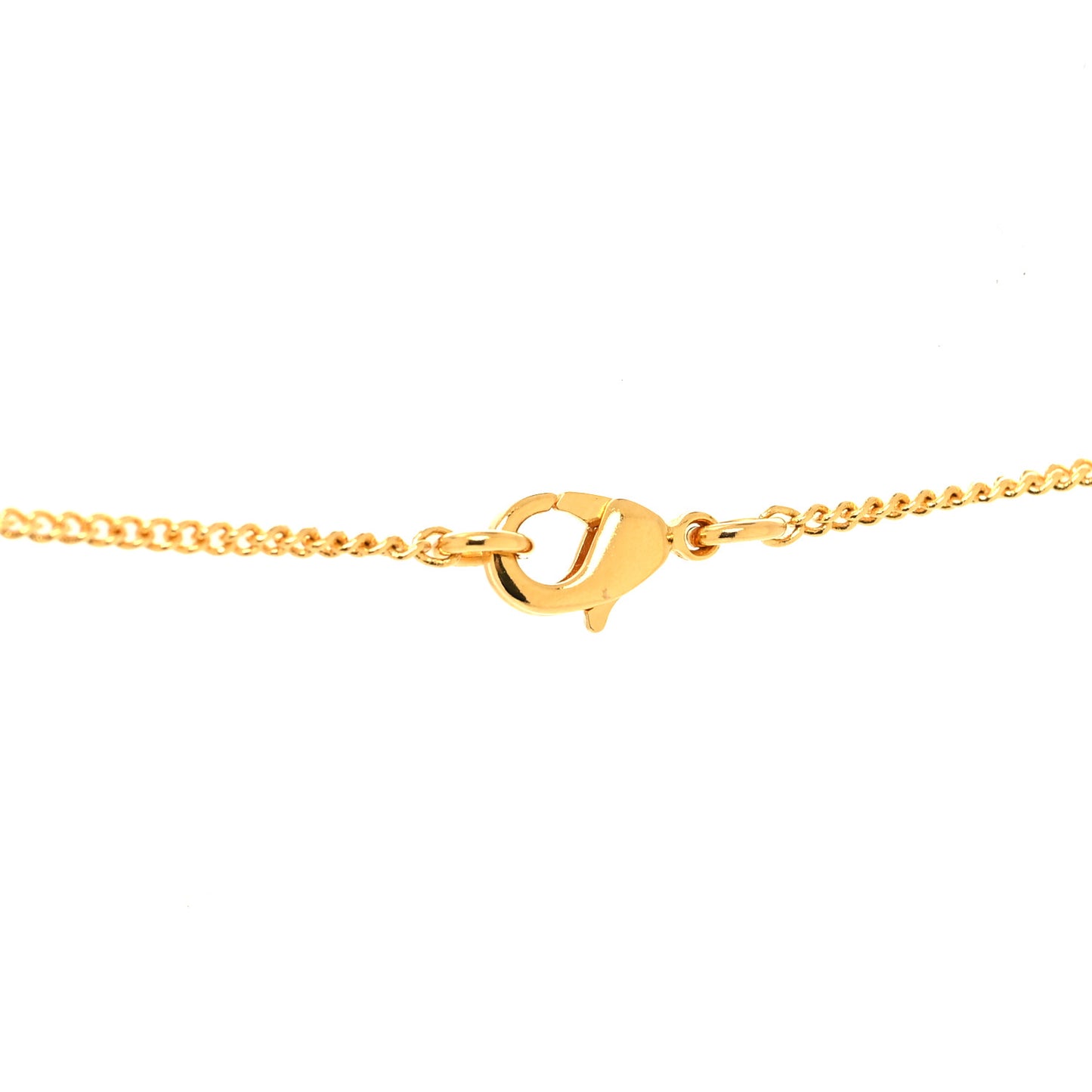Metal CC Paris Button Necklace Gold