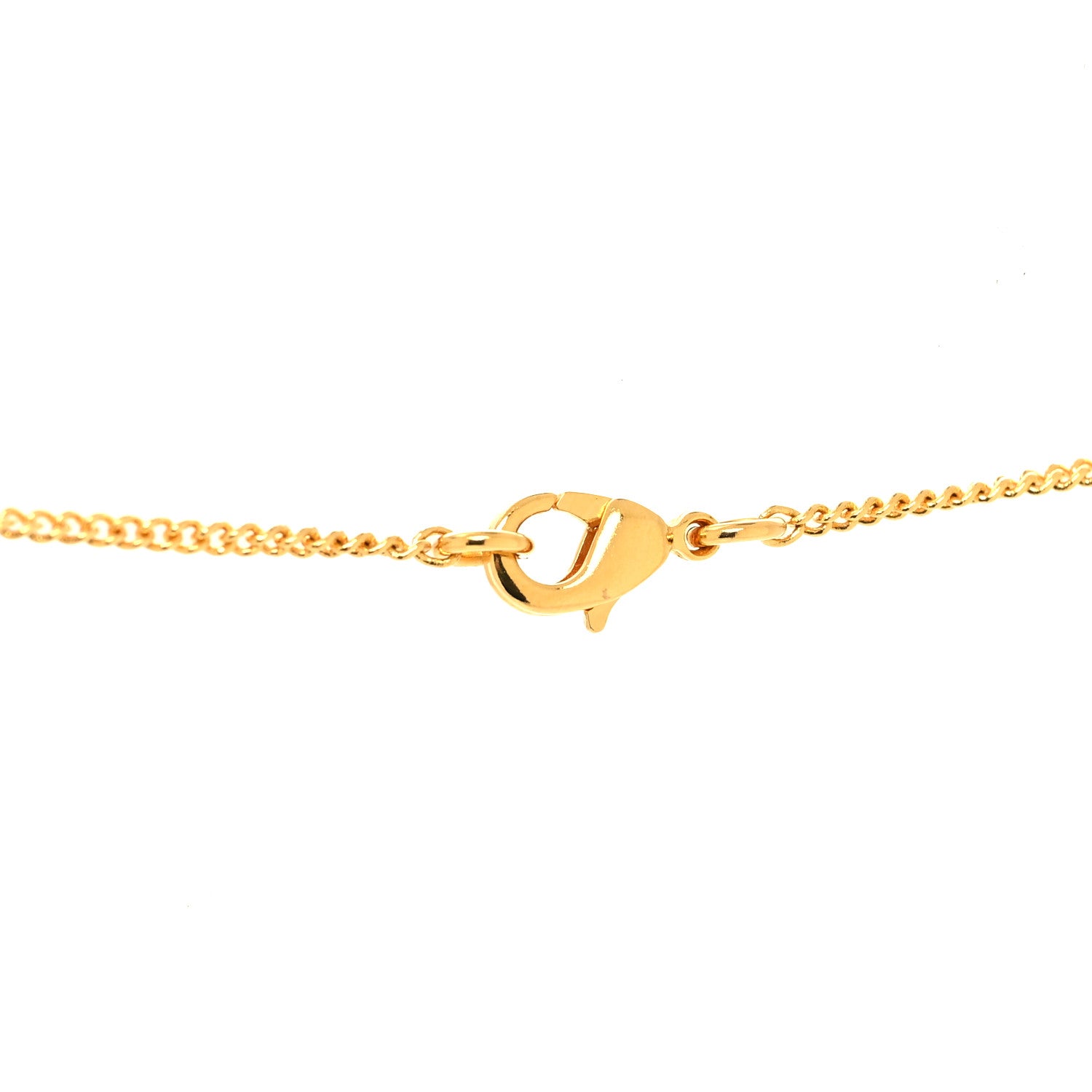 Chanel Metal CC Paris Button Necklace Gold 4 of 5