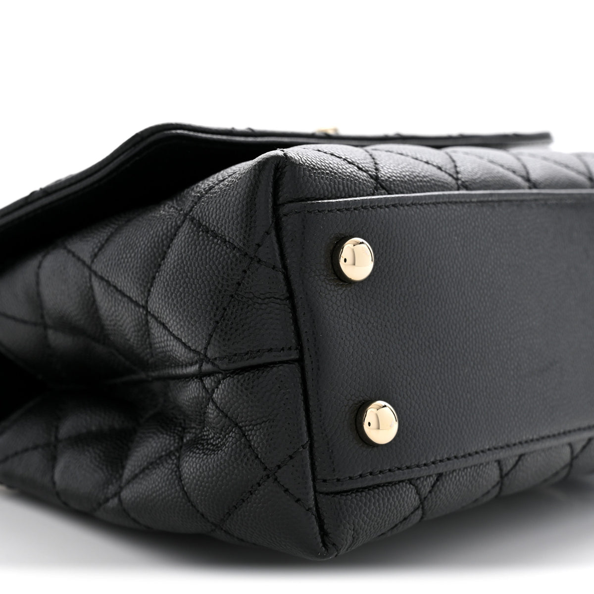 Caviar Quilted Mini Coco Handle Flap Black