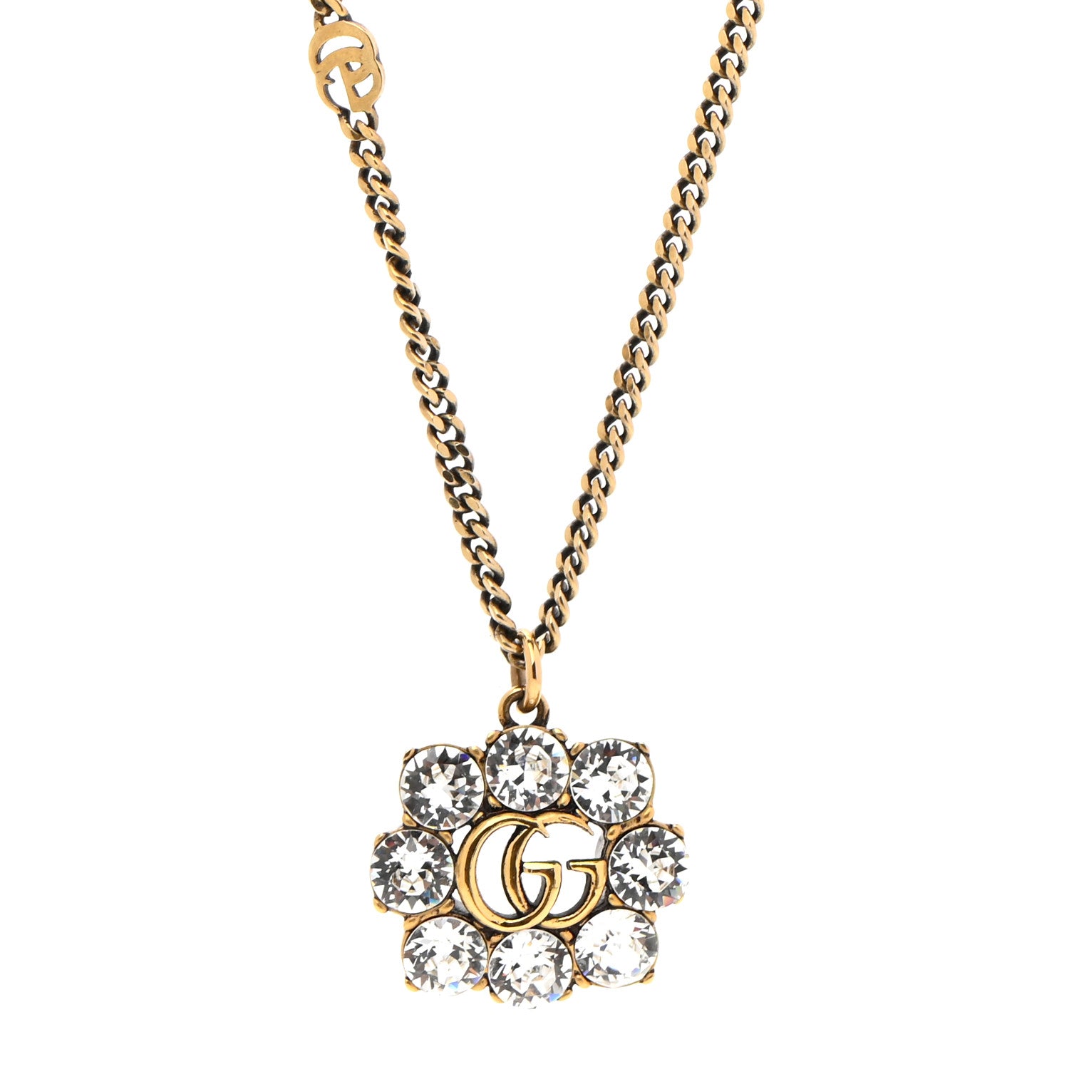 Gucci Pearl Marmont Necklace Aged Gold Cream 3 of 4