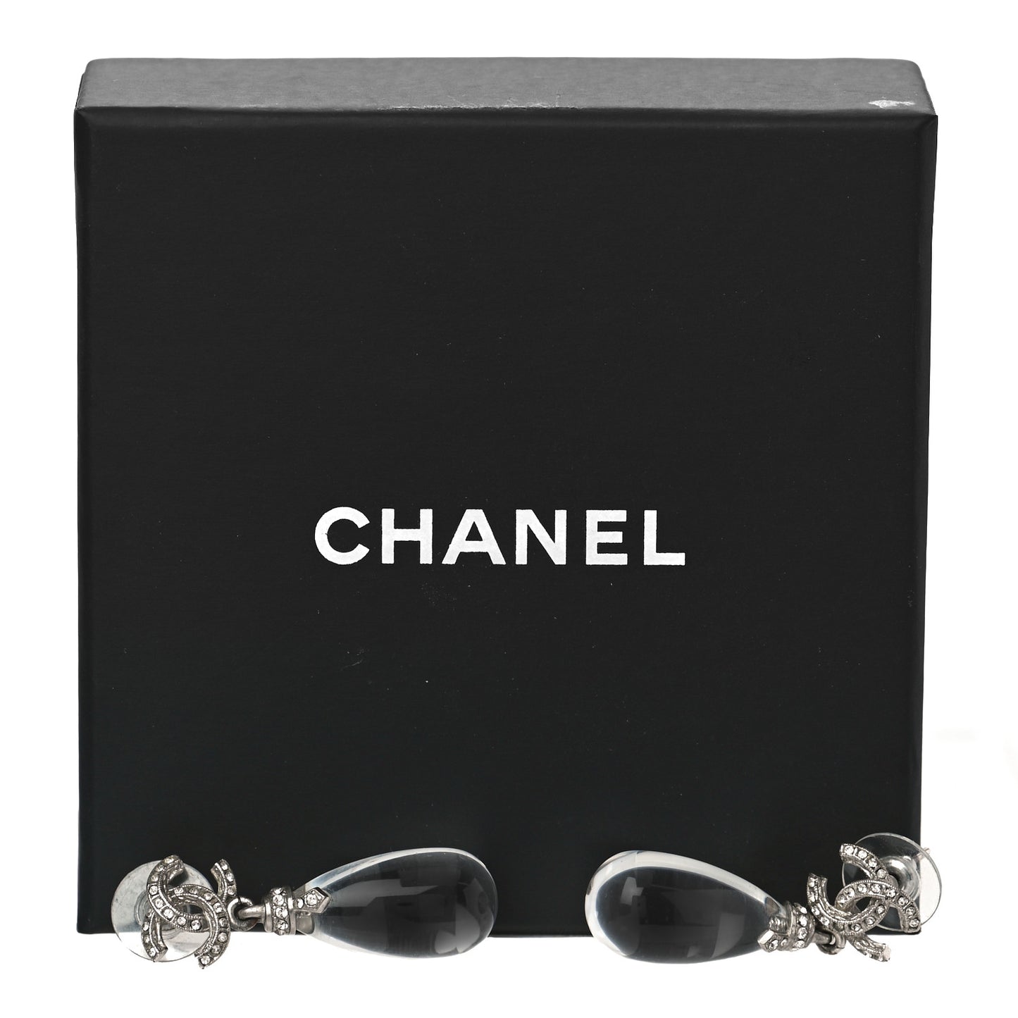 Ruthenium Crystal CC Drop Earrings Silver
