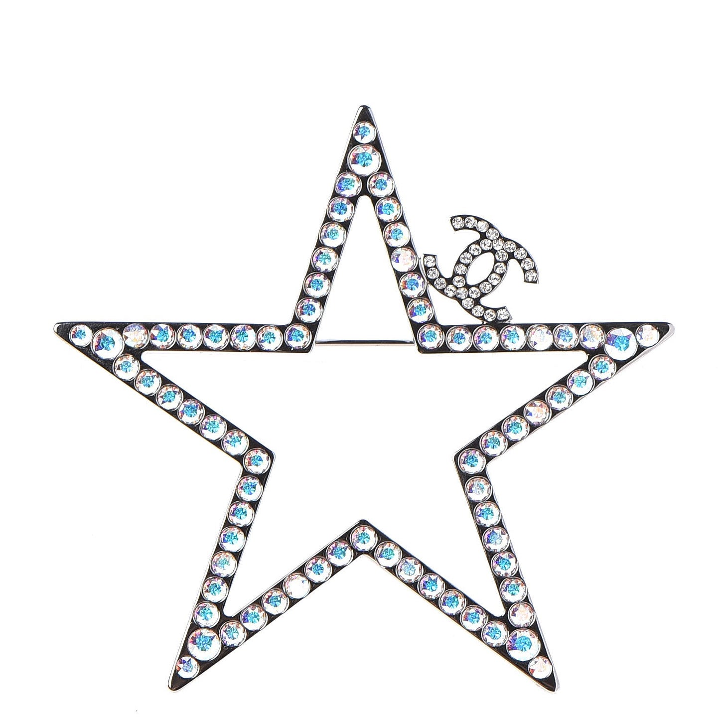 Ruthenium Crystal Star CC Brooch