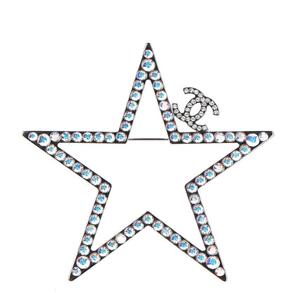 Chanel Ruthenium Crystal Star CC Brooch 1 of 5