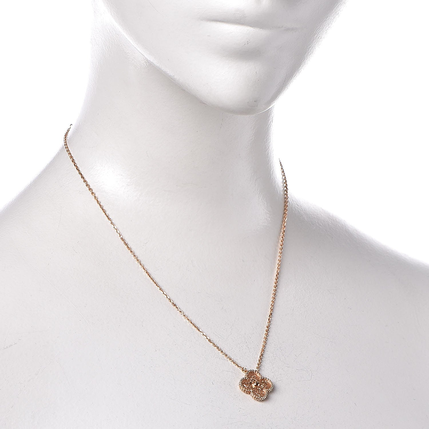 Van Cleef & Arpels 18K Rose Gold Vintage Alhambra Pendant Necklace 2 of 5