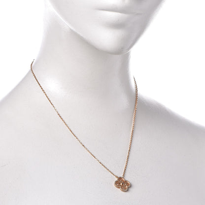 Van Cleef & Arpels 18K Rose Gold Vintage Alhambra Pendant Necklace 2 of 5