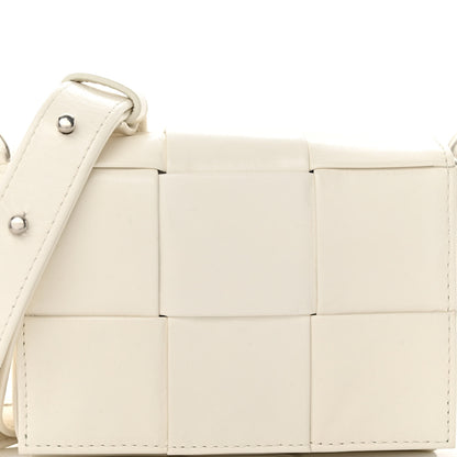 Bottega Veneta Lambskin Maxi Intrecciato Extra Mini Cassette Crossbody Bag White 6 of 8