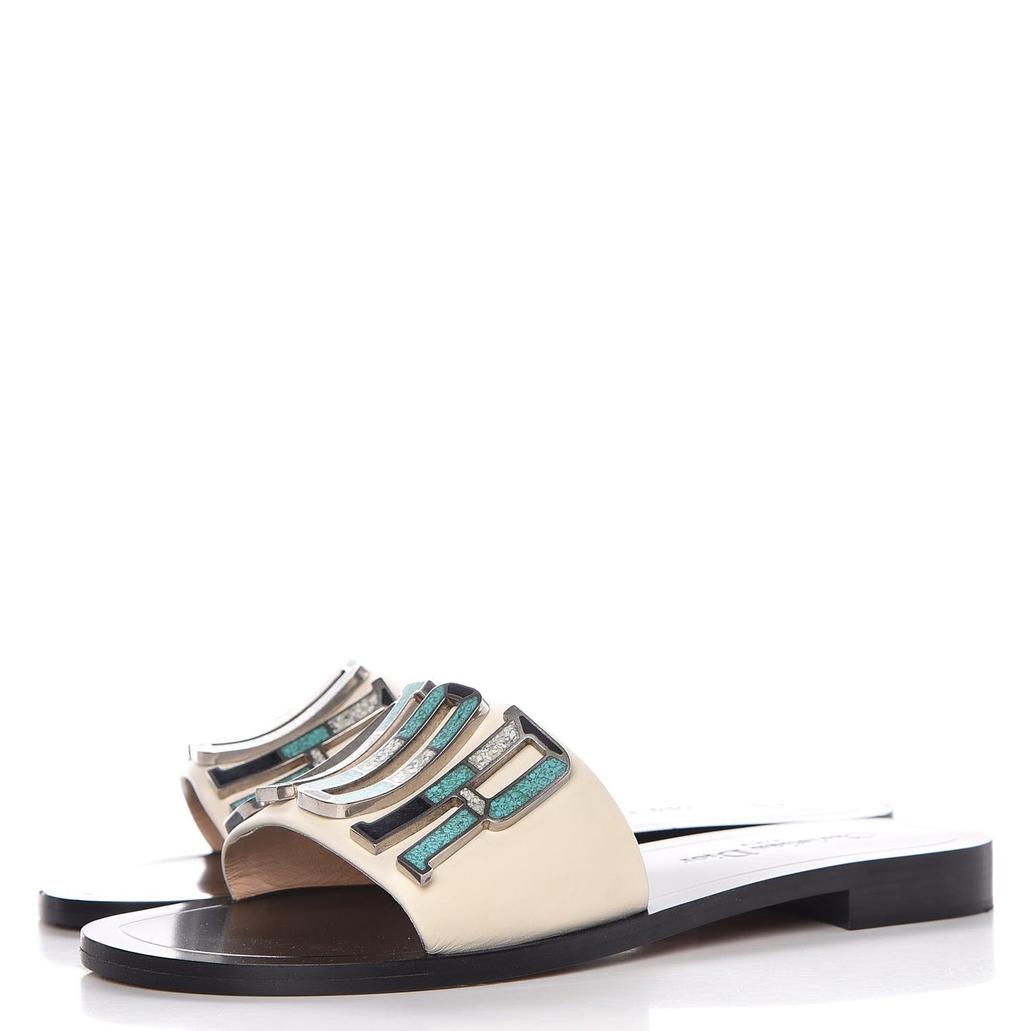 Calfskin Dio(r)evolution 10mm Slide Sandals 37 Off White