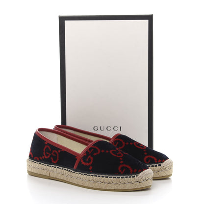 Gucci Terry Cloth GG Monogram Espadrilles 39 Blue Red 9 of 9
