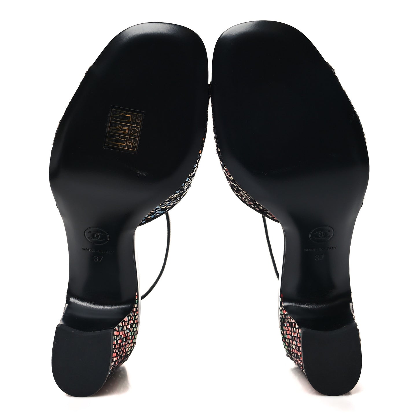 Glitter Ankle Strap Sandals 37 Multicolor