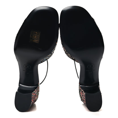 Chanel Glitter Ankle Strap Sandals 37 Multicolor 5 of 9