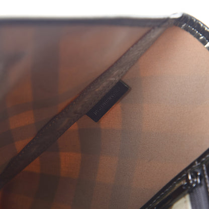 Burberry Patent Nova Check Shopper Tote Nickel 8 of 18