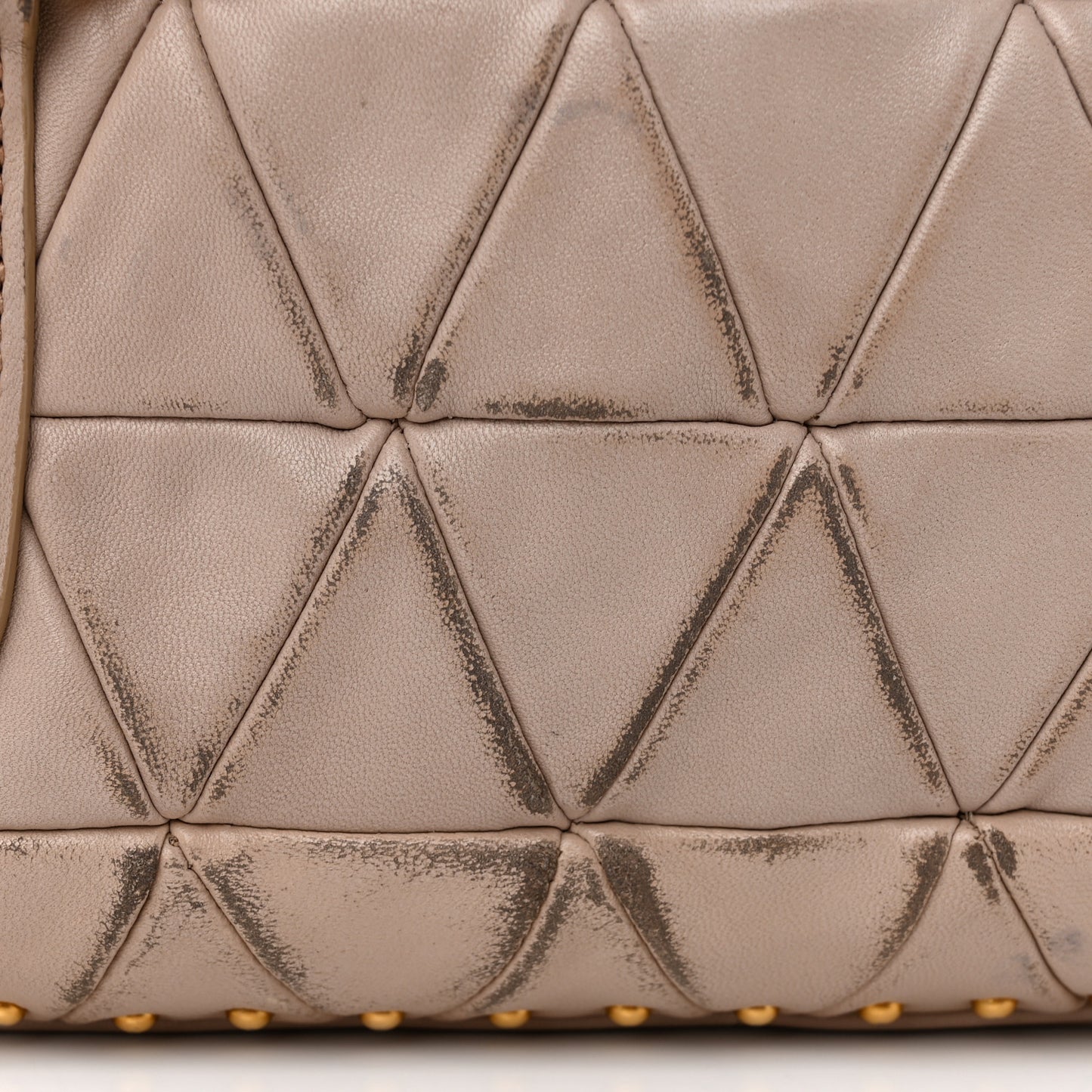 Nappa Quilted Studded Tote Cammeo