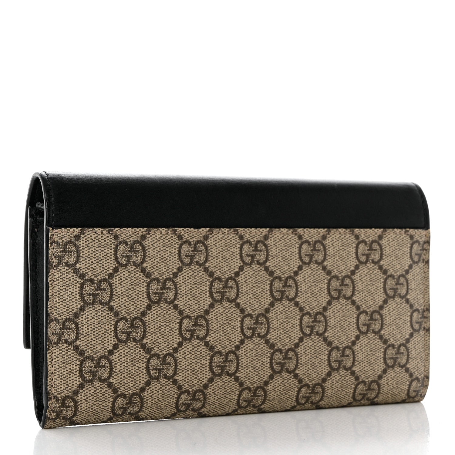 Gucci Calfskin GG Supreme Monogram Continental Wallet Black 3 of 9