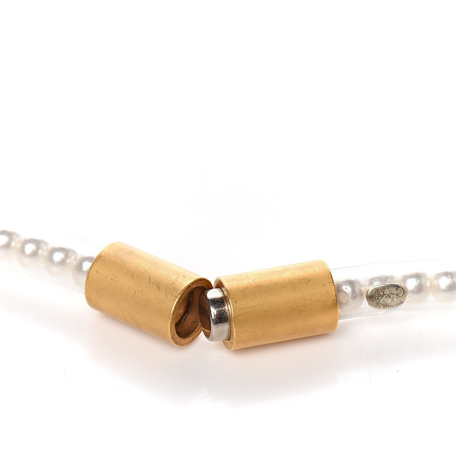 Chanel PVC Pearl Necklace Gold 3 of 4