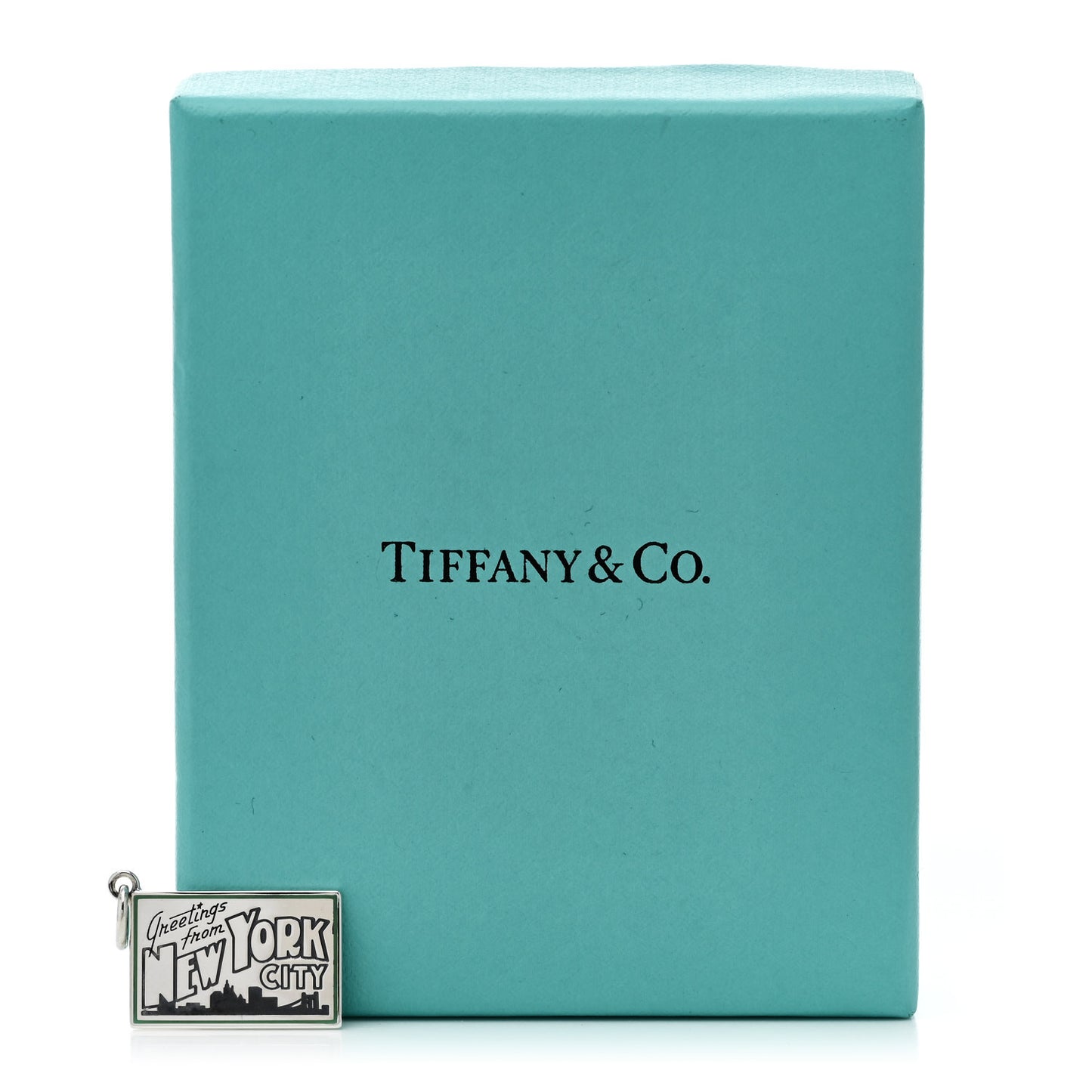 Sterling Silver Enamel New York Postcard Charm Blue