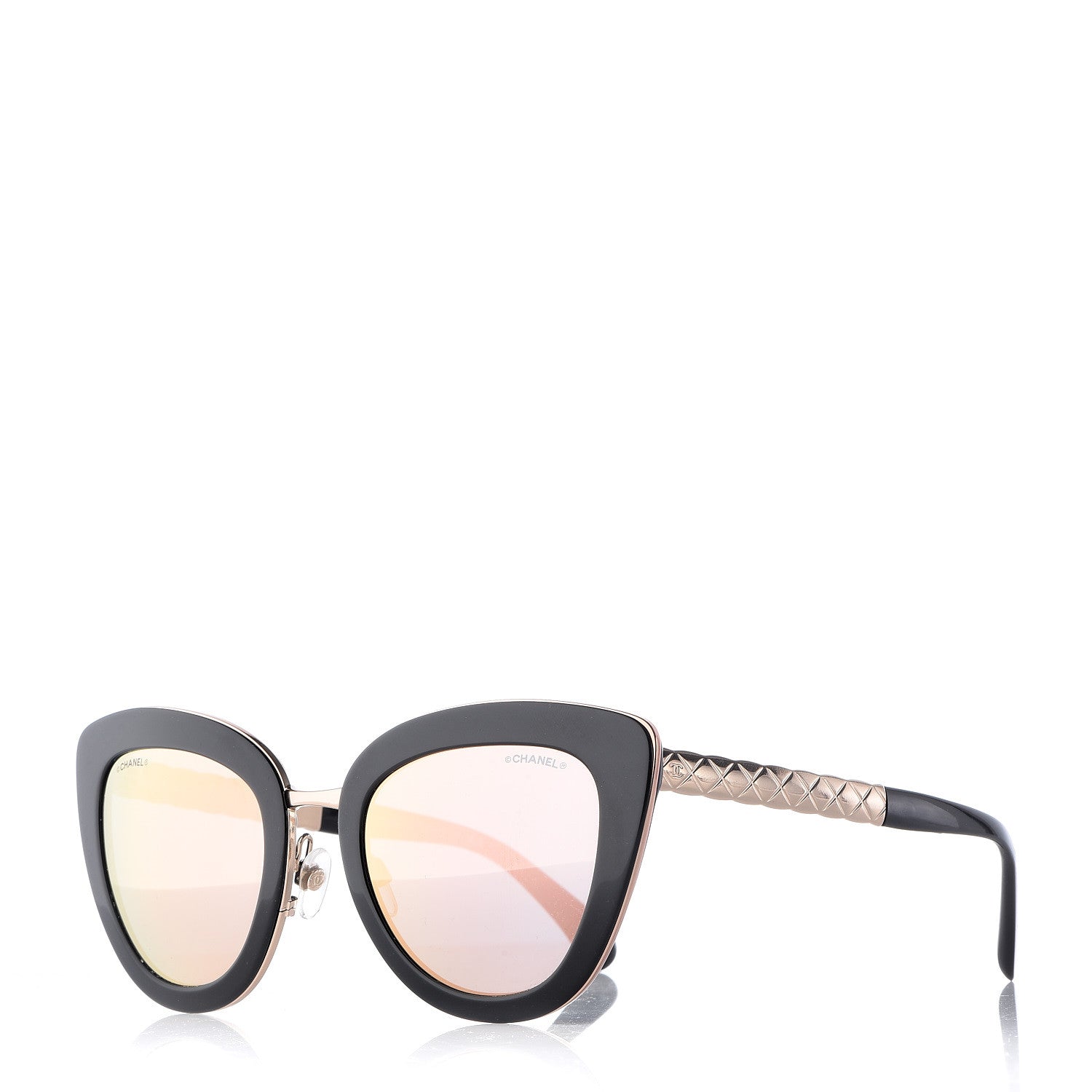 Chanel Cat Eye Quilted Sunglasses 5368 Black Pink 1 of 9