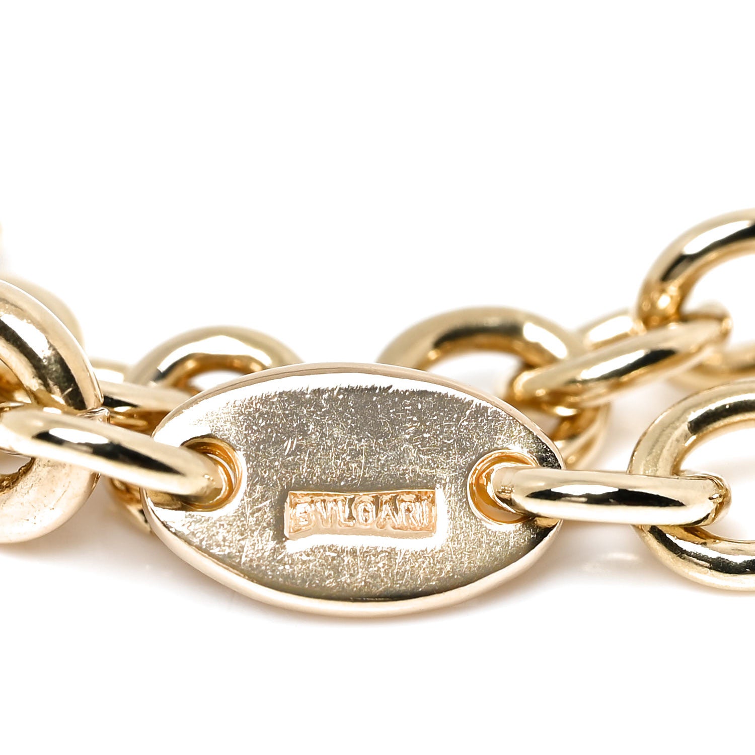 Bulgari 18K Yellow White Gold Fish Chain Bracelet 4 of 6