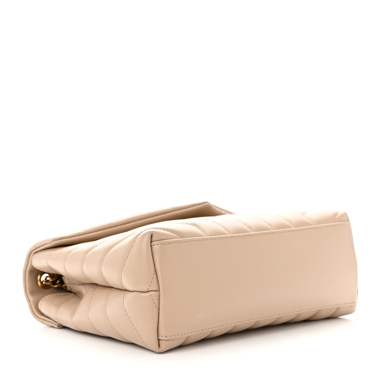 Calfskin Y Quilted Monogram Small Loulou Chain Satchel Dark Beige