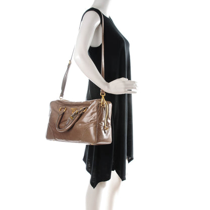 Prada Vitello Shine Satchel Giunco 2 of 8