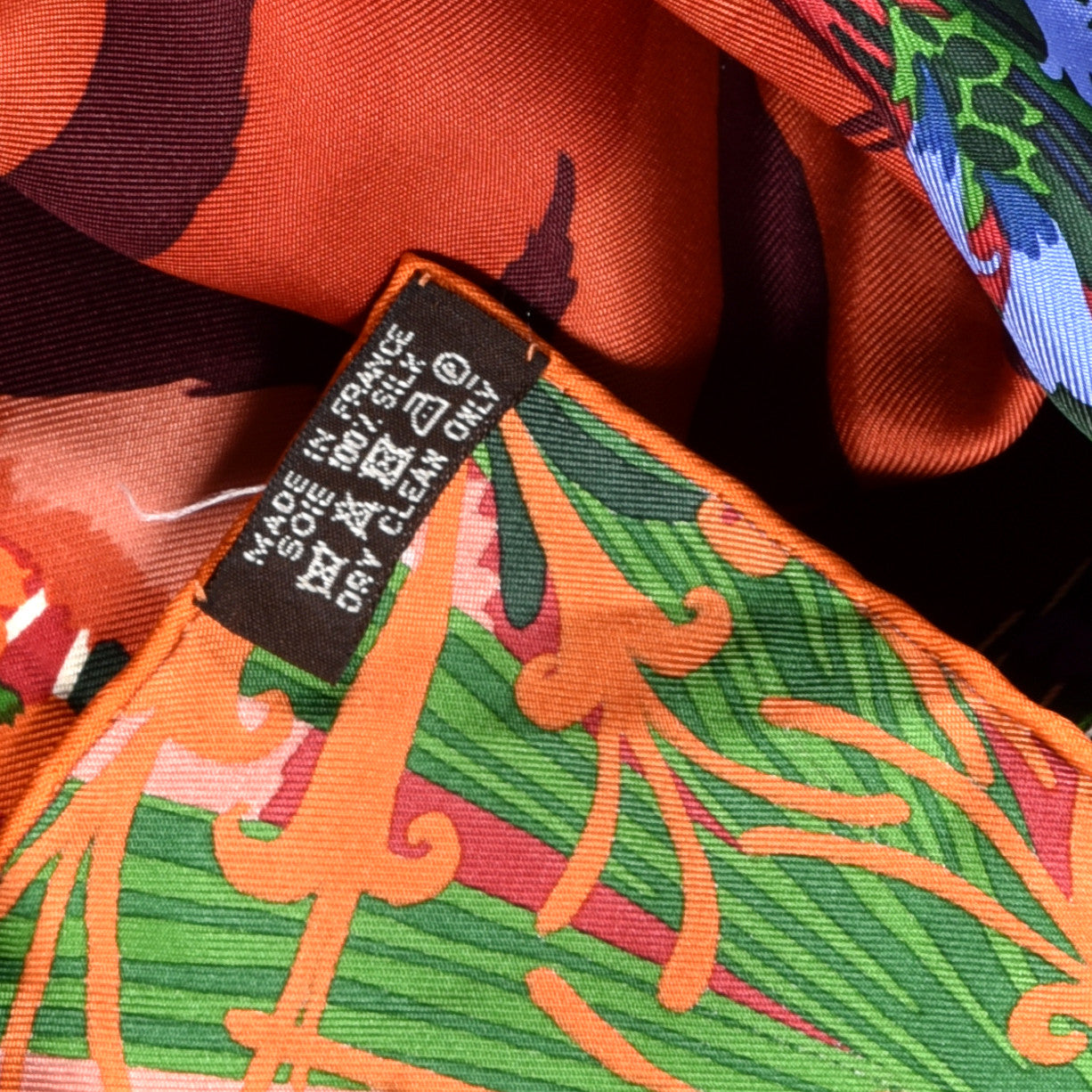 Hermes Silk Tyger Tyger Scarf 90 Saumon Corail Vert 5 of 5