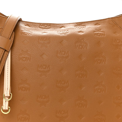 MCM Calfskin Ottomar Monogram Medium Klara Hobo Cognac 7 of 14