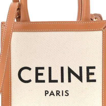 Celine Canvas Calfskin Mini Vertical Cabas Natural Tan 8 of 11