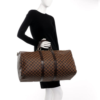 Louis Vuitton Damier Ebene Keepall Bandouliere 55 3 of 11
