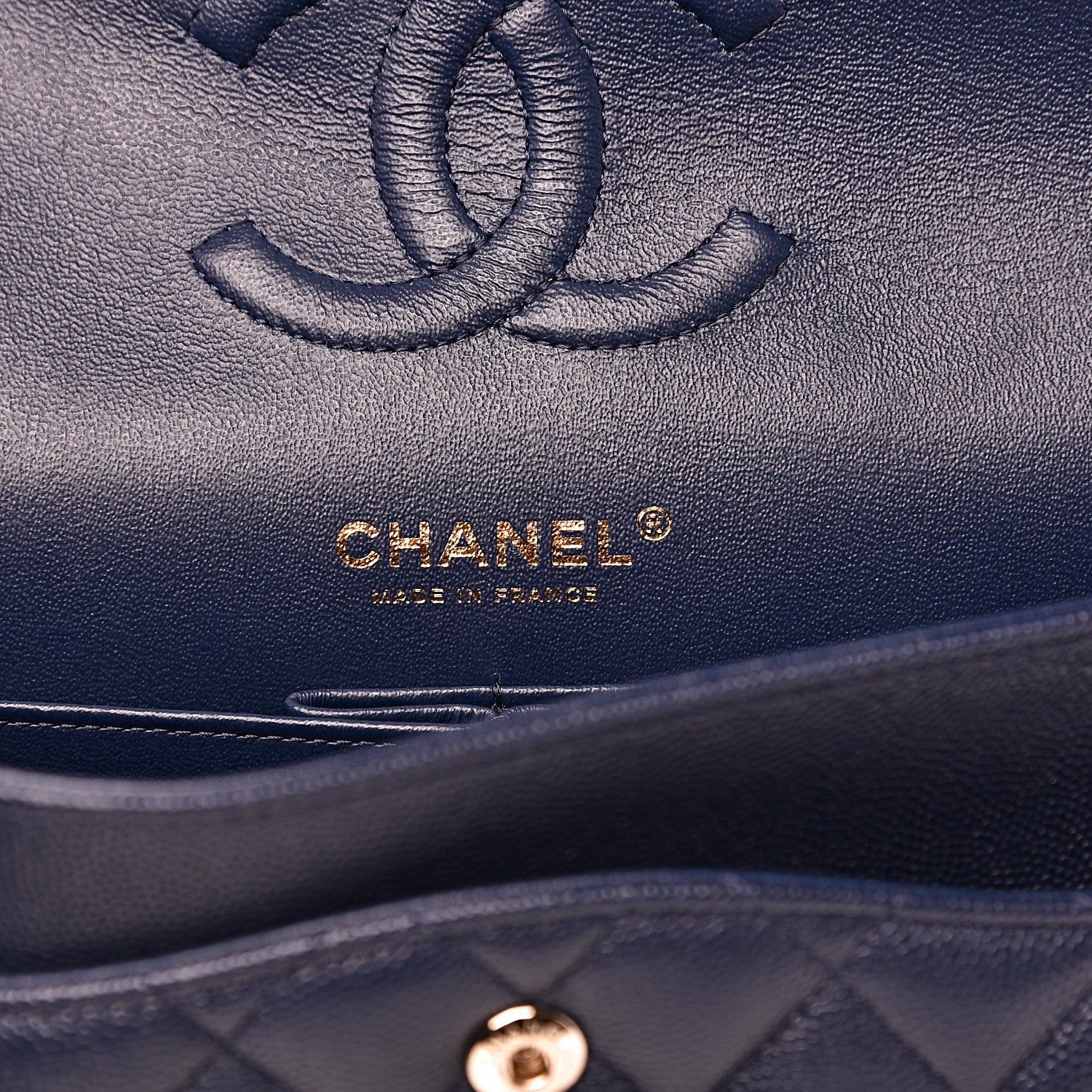 Chanel Caviar Quilted Medium Double Flap Navy 5 of 11