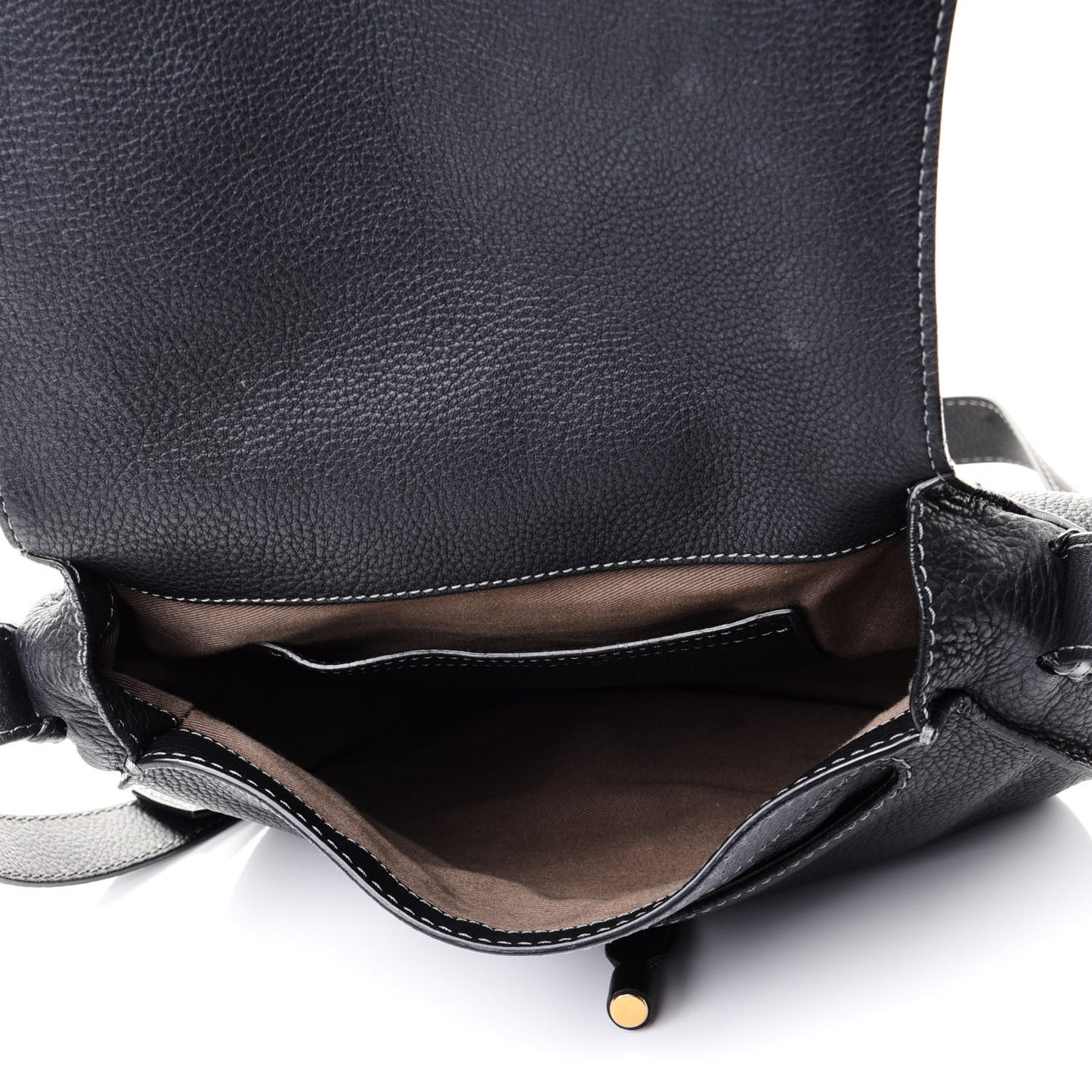 Calfskin Medium Marcie Round Crossbody Bag Black