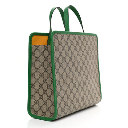 Gucci GG Supreme Ship Patch Childrens Tote Beige Green 3 of 9