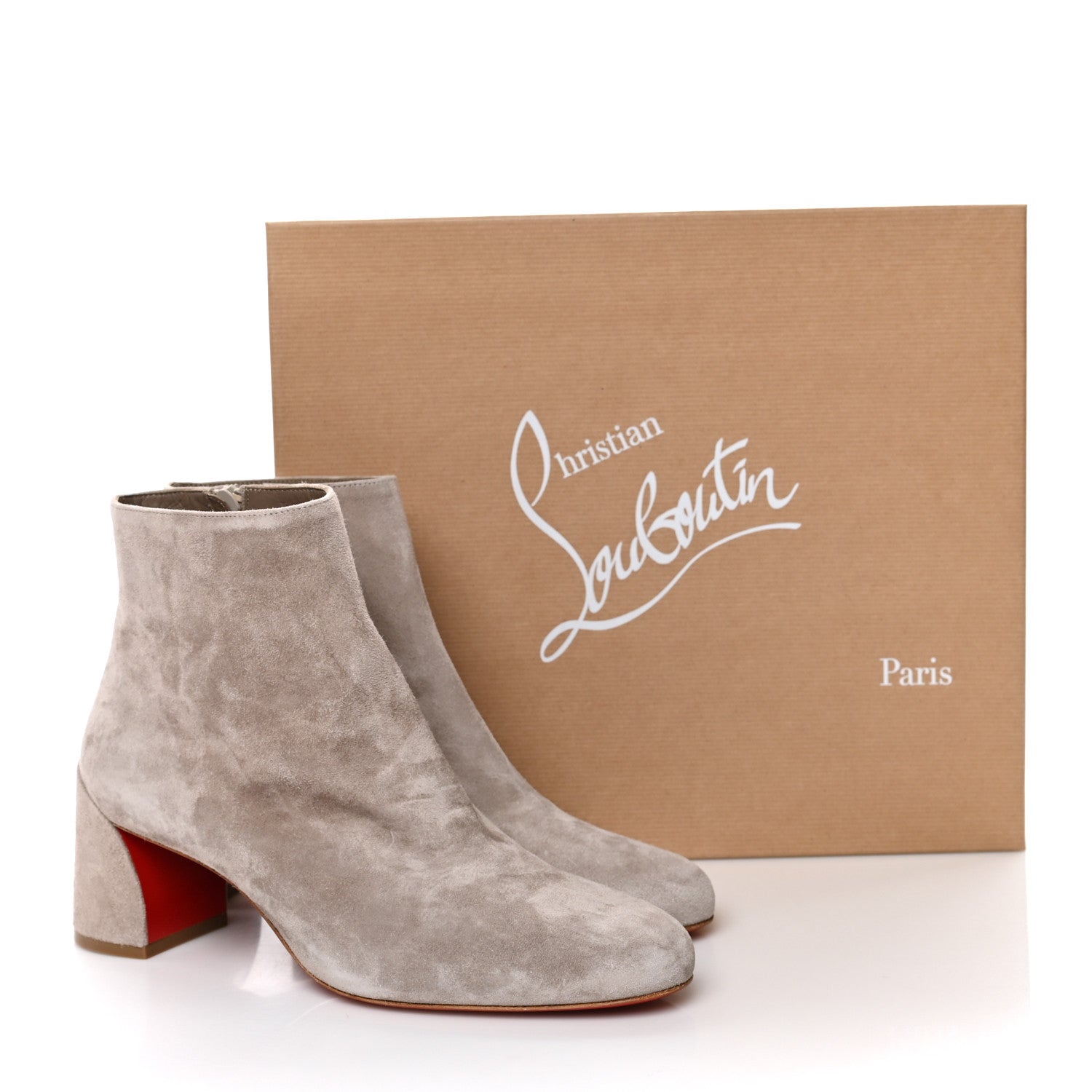 Christian Louboutin Veau Velours Turela 55 Ankle Boots 38.5 Fume 8 of 8