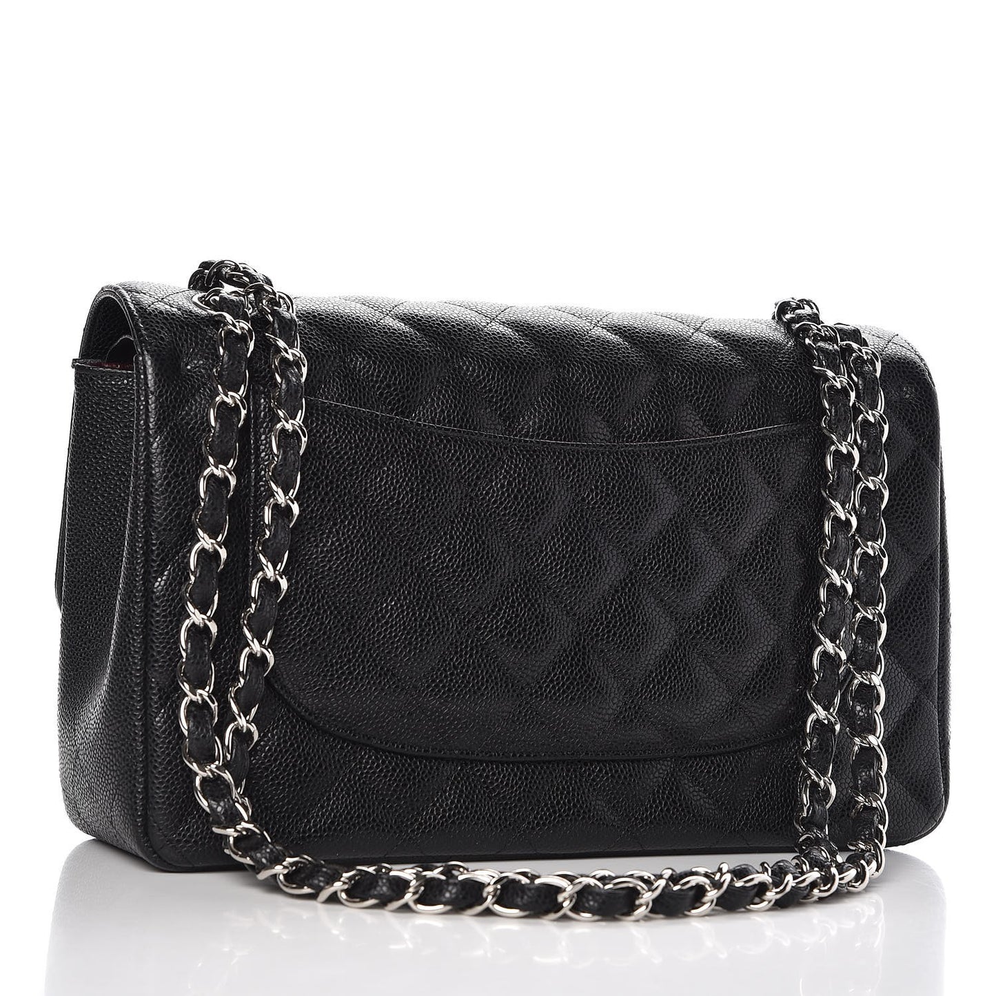 Caviar Quilted Jumbo Double Flap Black