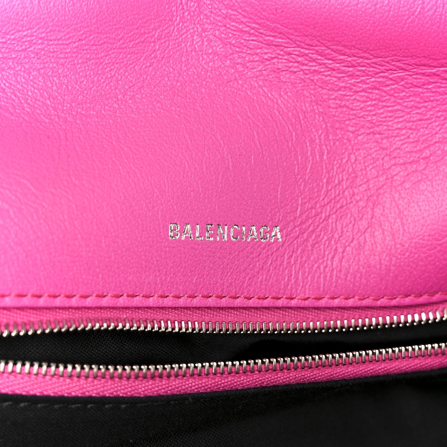Balenciaga Nappa Calfskin Quilted Touch B Puffy Clutch Fuchsia 6 of 8