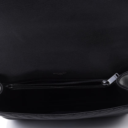 Saint Laurent Sheepskin Matelasse Chevron Monogram Monochrome Large College Satchel Black 4 of 4