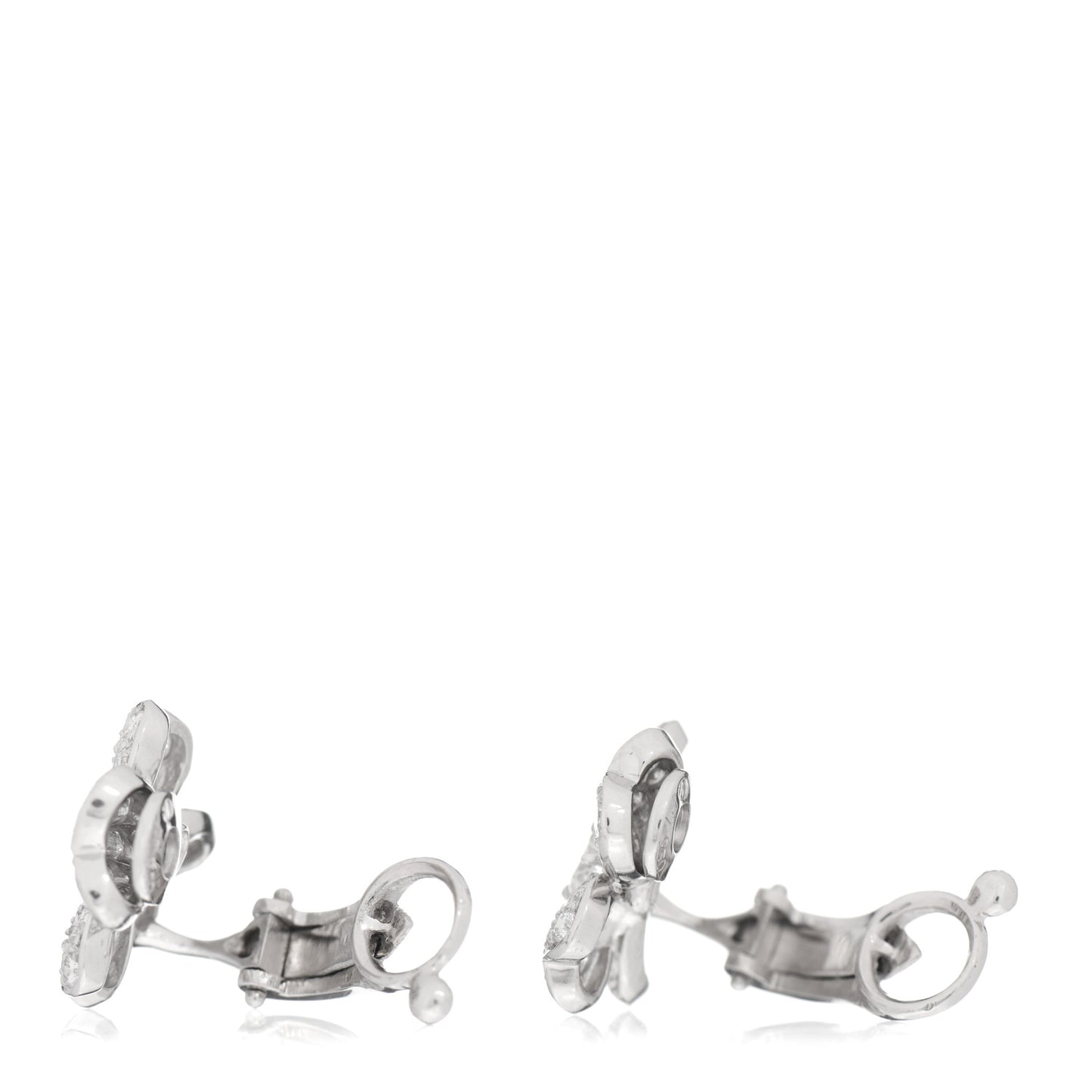 Platinum Diamond Small Cosmos Clip-On Earrings