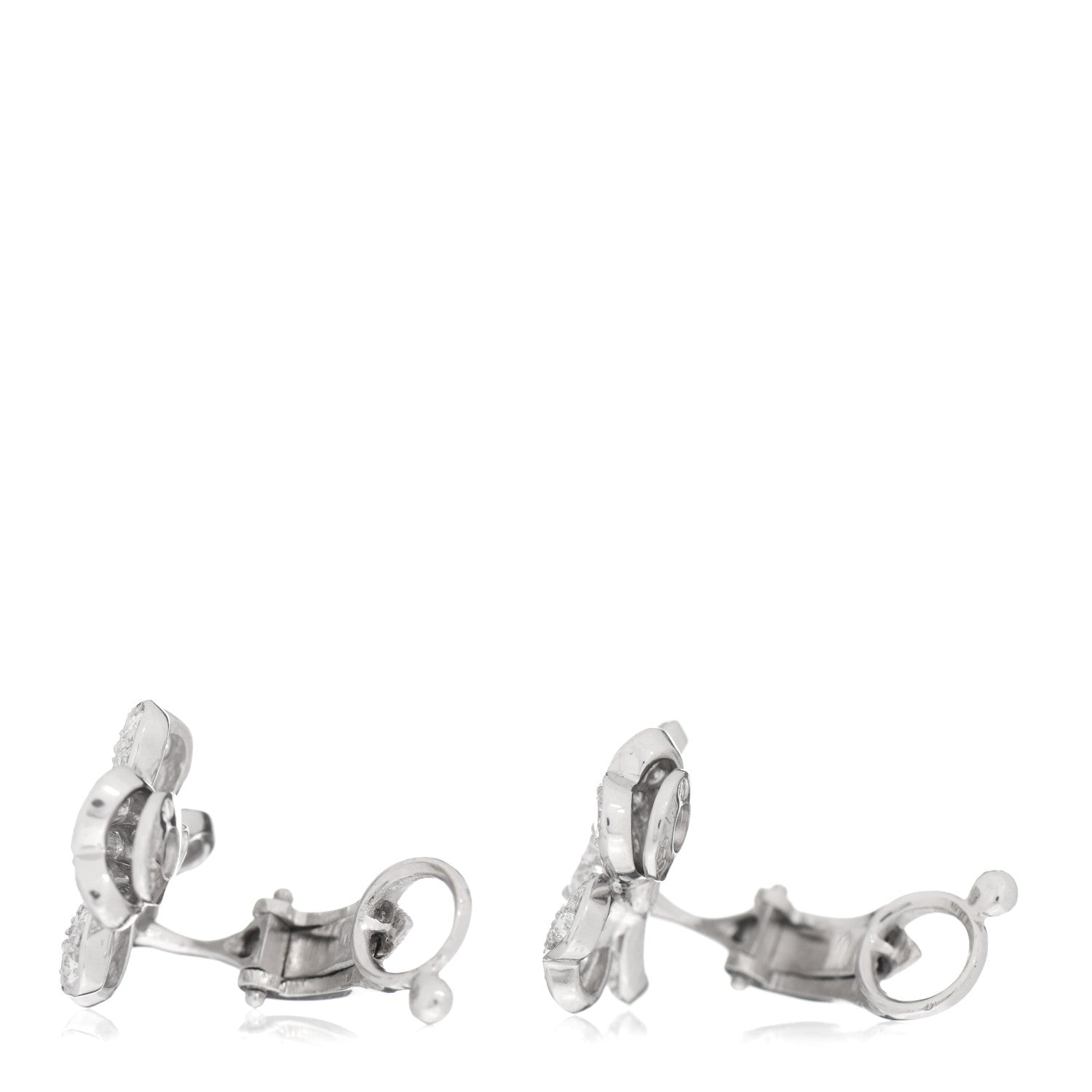 Van Cleef & Arpels Platinum Diamond Small Cosmos Clip-On Earrings 3 of 4
