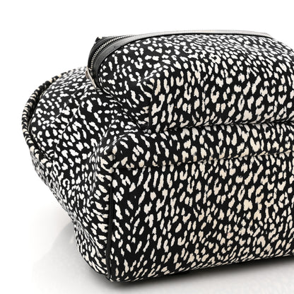 Saint Laurent Canvas Leopard Print City Backpack Black White 9 of 10