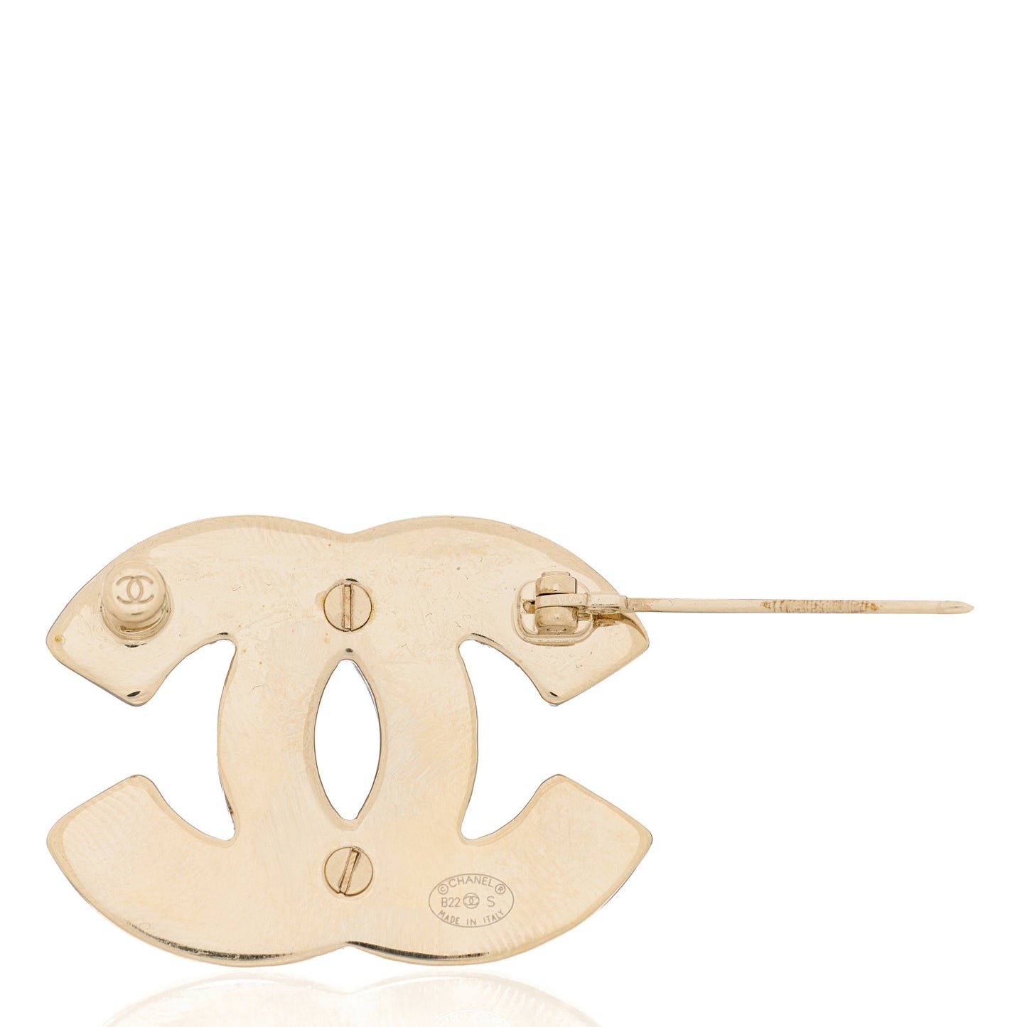 Crystal CC Brooch Gold Silver
