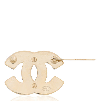 Chanel Crystal CC Brooch Gold Silver 2 of 3